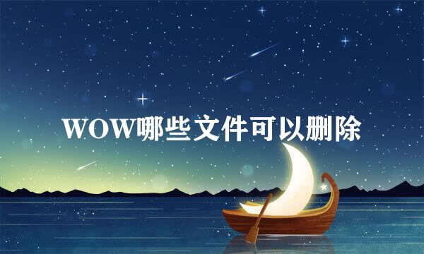 WOW哪些文件可以删除