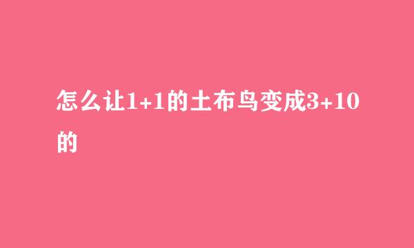 怎么让1+1的土布鸟变成3+10的