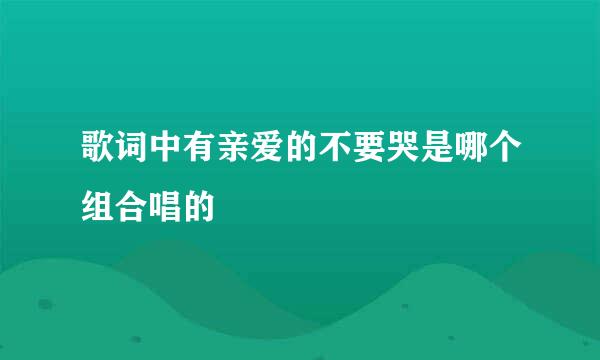 歌词中有亲爱的不要哭是哪个组合唱的