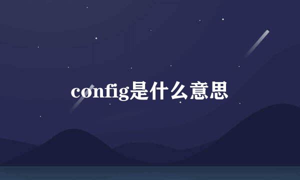 config是什么意思