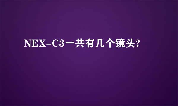 NEX-C3一共有几个镜头?