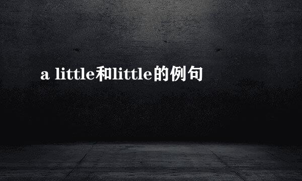 a little和little的例句