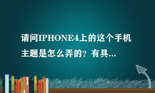 请问IPHONE4上的这个手机主题是怎么弄的？有具体教程没有？谢谢~~