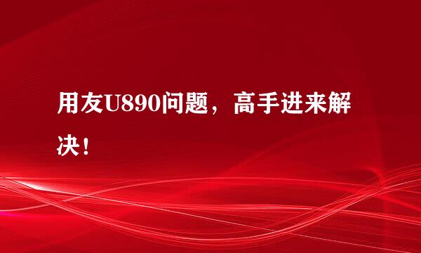 用友U890问题，高手进来解决！