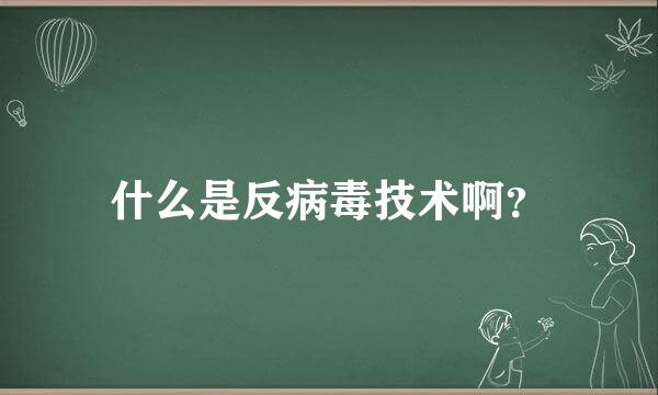 什么是反病毒技术啊？