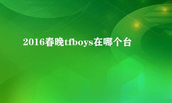 2016春晚tfboys在哪个台