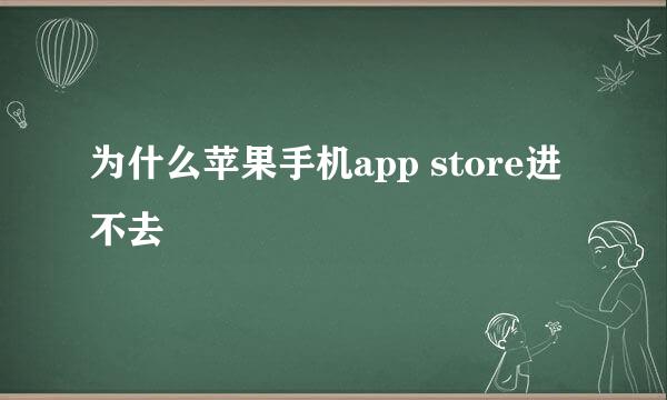 为什么苹果手机app store进不去