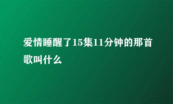 爱情睡醒了15集11分钟的那首歌叫什么