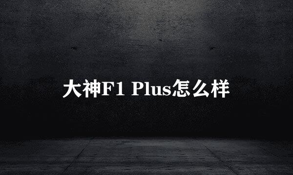 大神F1 Plus怎么样