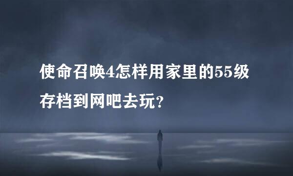 使命召唤4怎样用家里的55级存档到网吧去玩？