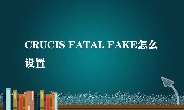 CRUCIS FATAL FAKE怎么设置