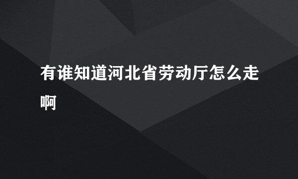 有谁知道河北省劳动厅怎么走啊