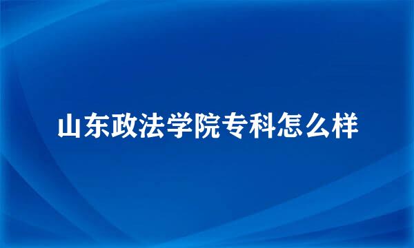 山东政法学院专科怎么样