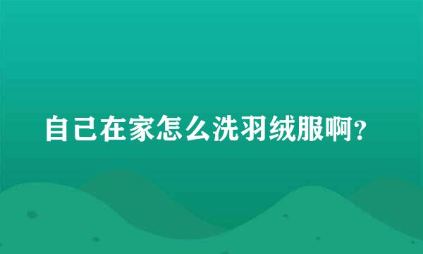 自己在家怎么洗羽绒服啊？