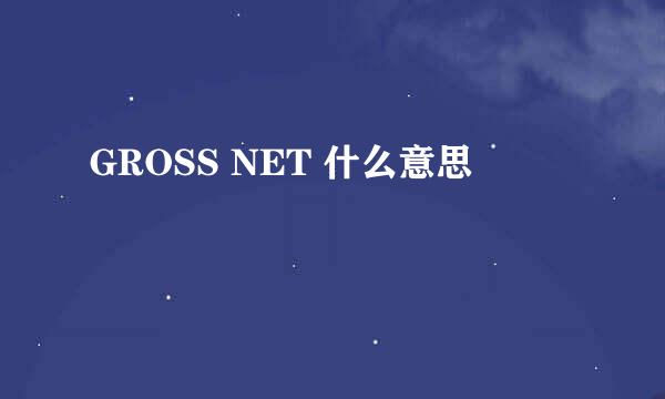 GROSS NET 什么意思