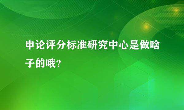 申论评分标准研究中心是做啥子的哦？