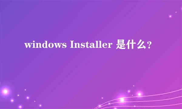 windows Installer 是什么？