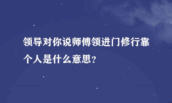 领导对你说师傅领进门修行靠个人是什么意思？