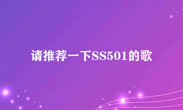 请推荐一下SS501的歌