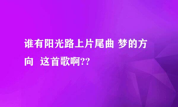 谁有阳光路上片尾曲 梦的方向  这首歌啊??