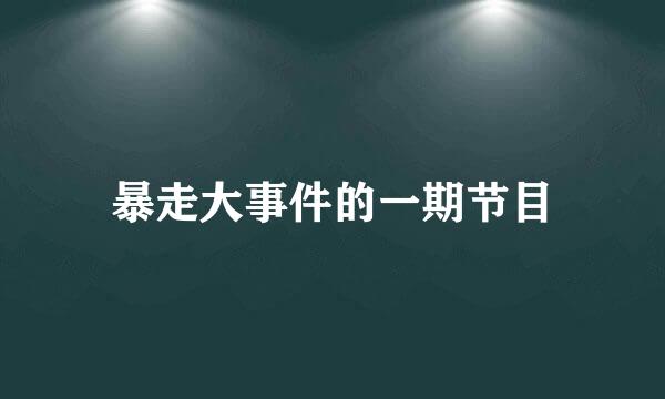 暴走大事件的一期节目