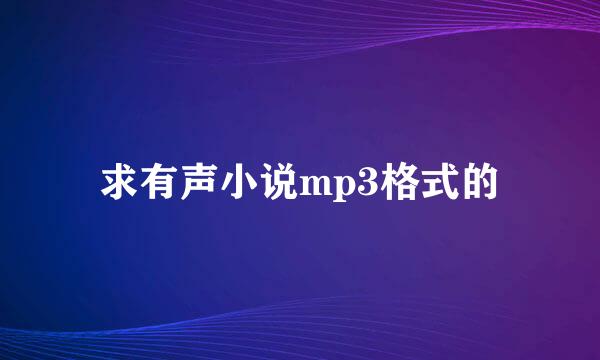 求有声小说mp3格式的