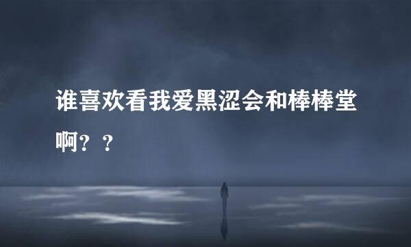 谁喜欢看我爱黑涩会和棒棒堂啊？？