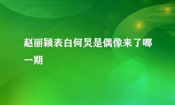 赵丽颖表白何炅是偶像来了哪一期