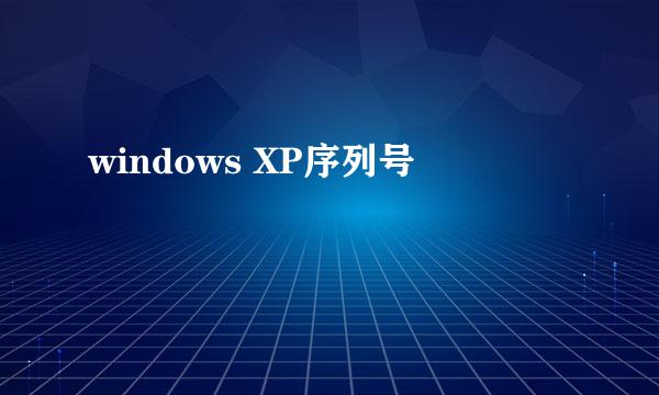 windows XP序列号