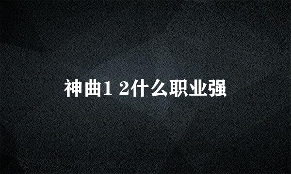 神曲1 2什么职业强