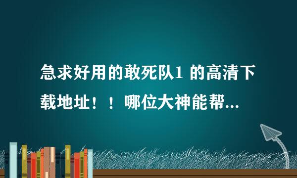 急求好用的敢死队1 的高清下载地址！！哪位大神能帮忙找一下啊！感激不尽...！