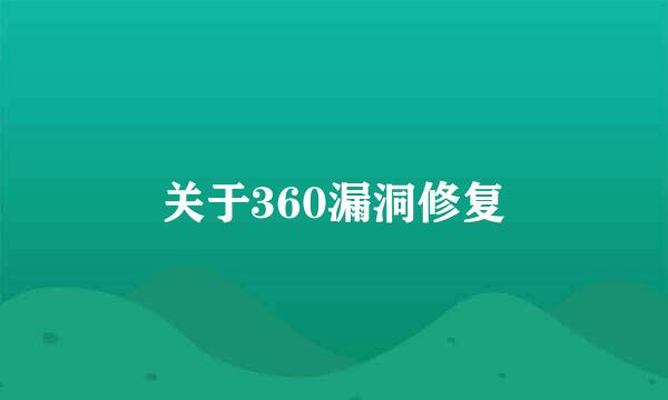 关于360漏洞修复