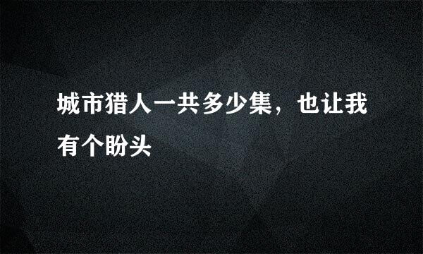 城市猎人一共多少集，也让我有个盼头