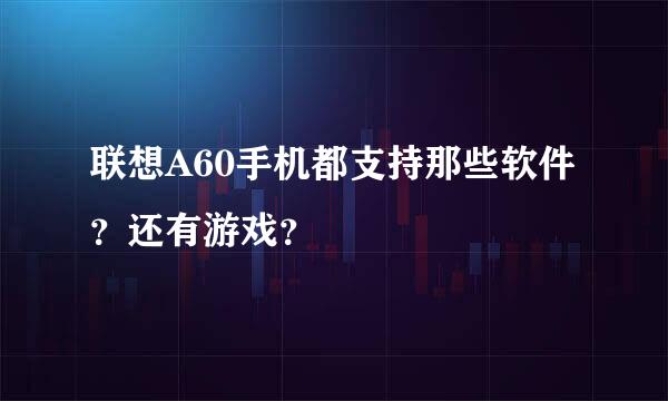 联想A60手机都支持那些软件？还有游戏？