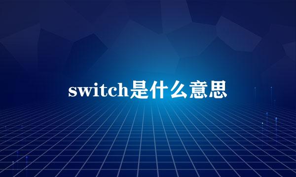 switch是什么意思