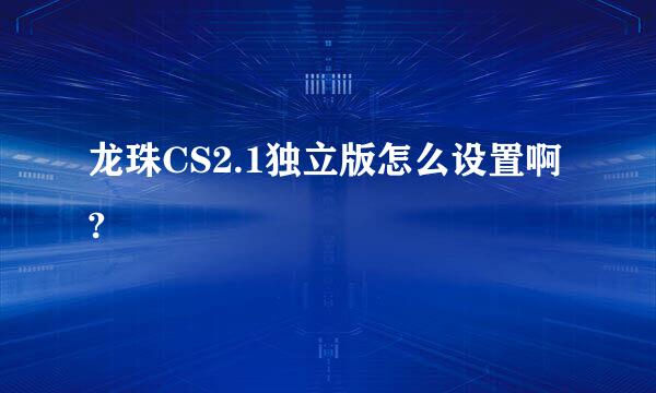 龙珠CS2.1独立版怎么设置啊?