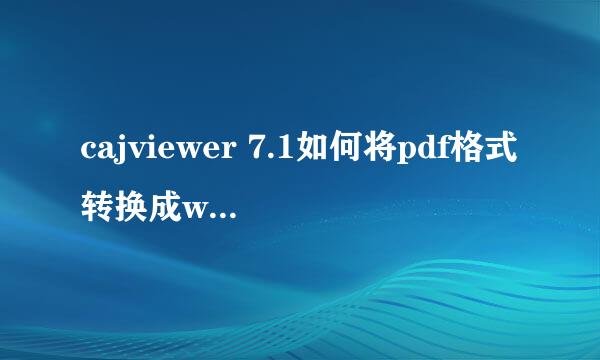 cajviewer 7.1如何将pdf格式转换成word格式