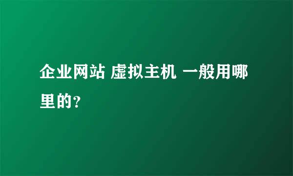 企业网站 虚拟主机 一般用哪里的？