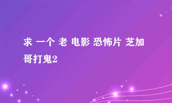 求 一个 老 电影 恐怖片 芝加哥打鬼2