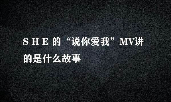 S H E 的“说你爱我”MV讲的是什么故事