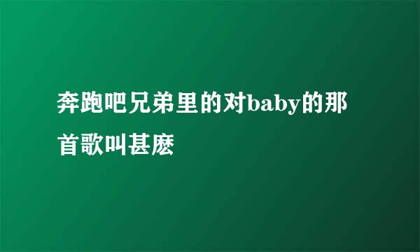 奔跑吧兄弟里的对baby的那首歌叫甚麽