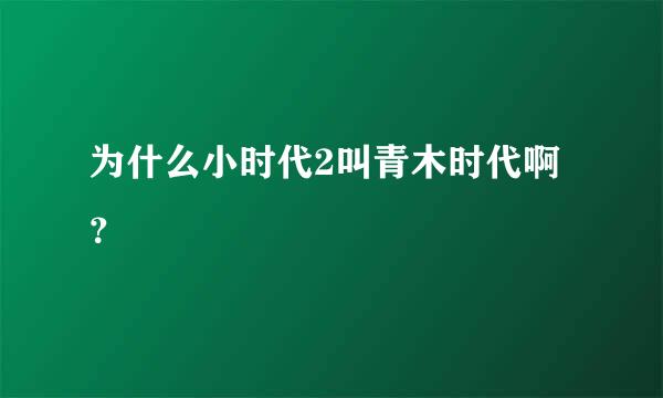 为什么小时代2叫青木时代啊？