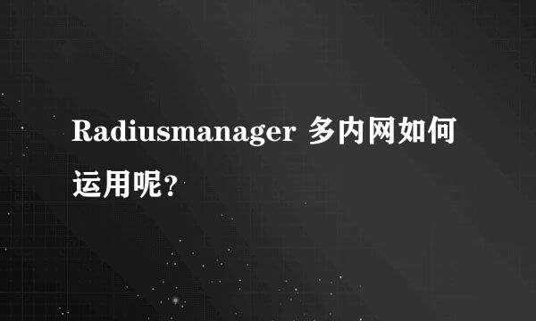 Radiusmanager 多内网如何运用呢？