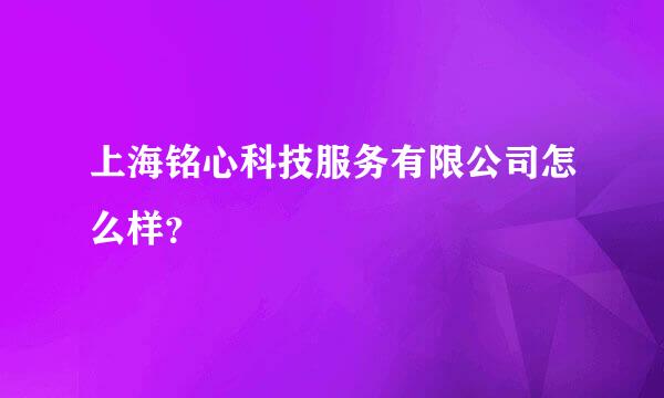 上海铭心科技服务有限公司怎么样？