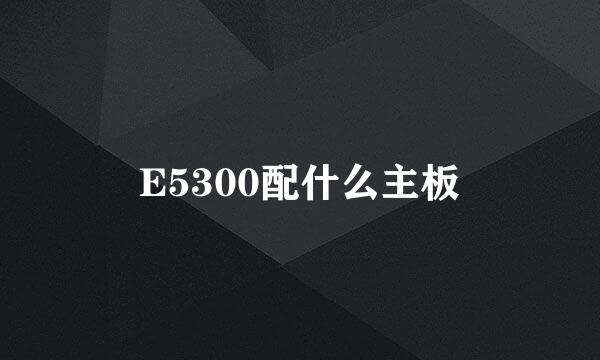 E5300配什么主板