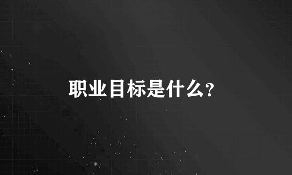 职业目标是什么？