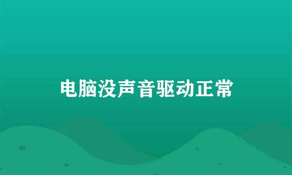 电脑没声音驱动正常