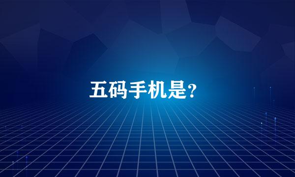 五码手机是？