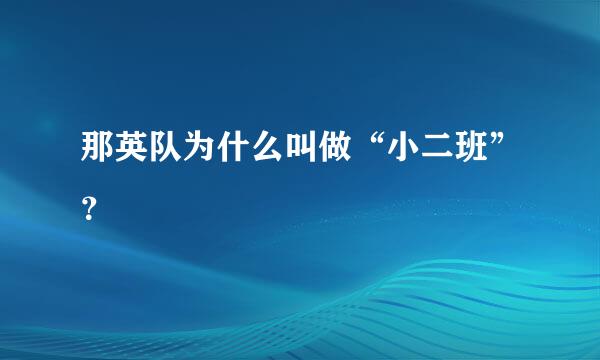 那英队为什么叫做“小二班”？