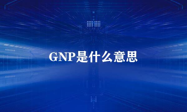 GNP是什么意思